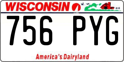 WI license plate 756PYG