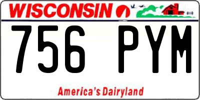 WI license plate 756PYM