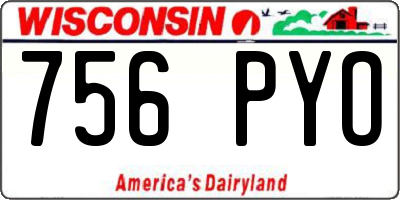 WI license plate 756PYO