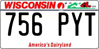 WI license plate 756PYT