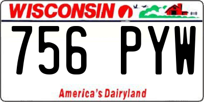 WI license plate 756PYW