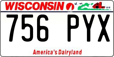 WI license plate 756PYX