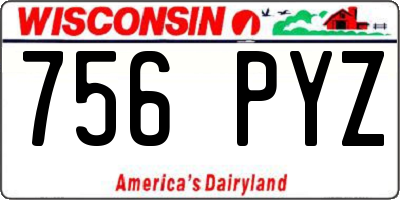 WI license plate 756PYZ