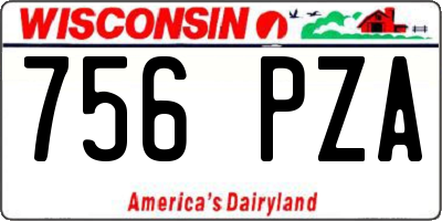 WI license plate 756PZA