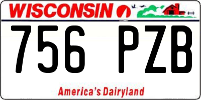 WI license plate 756PZB