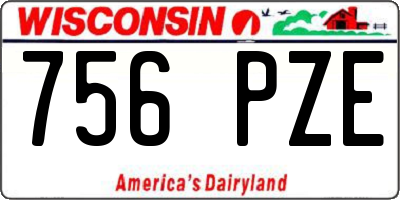 WI license plate 756PZE
