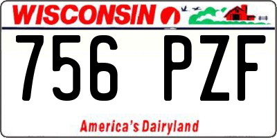 WI license plate 756PZF