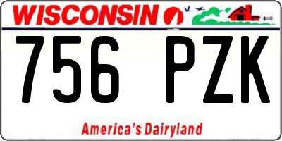 WI license plate 756PZK