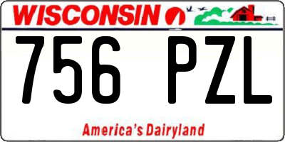WI license plate 756PZL