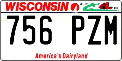WI license plate 756PZM