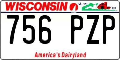 WI license plate 756PZP