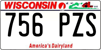 WI license plate 756PZS