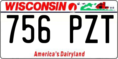 WI license plate 756PZT