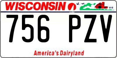 WI license plate 756PZV