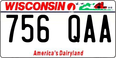 WI license plate 756QAA