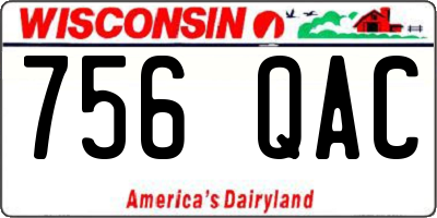 WI license plate 756QAC