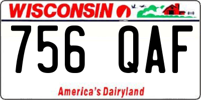WI license plate 756QAF
