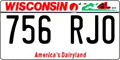 WI license plate 756RJO