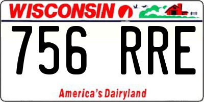 WI license plate 756RRE
