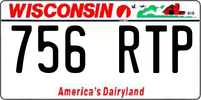 WI license plate 756RTP