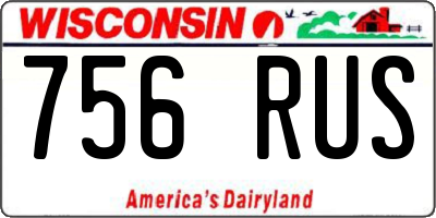 WI license plate 756RUS