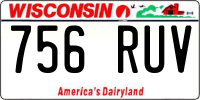 WI license plate 756RUV