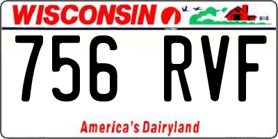 WI license plate 756RVF