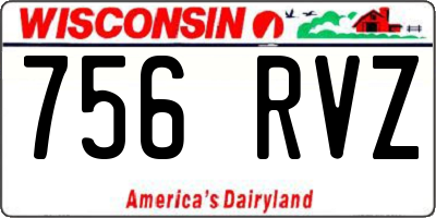 WI license plate 756RVZ