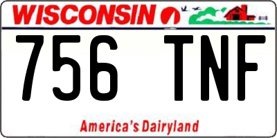 WI license plate 756TNF