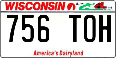 WI license plate 756TOH