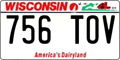 WI license plate 756TOV