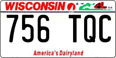 WI license plate 756TQC