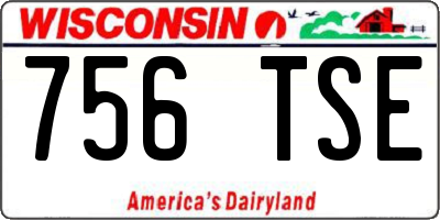 WI license plate 756TSE