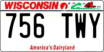 WI license plate 756TWY