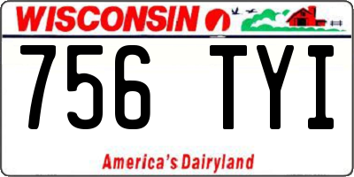 WI license plate 756TYI