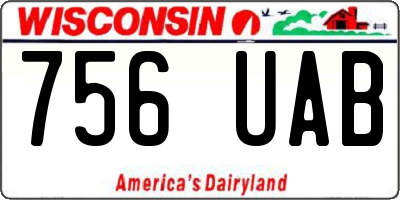 WI license plate 756UAB