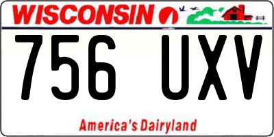 WI license plate 756UXV