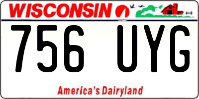 WI license plate 756UYG