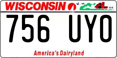 WI license plate 756UYO