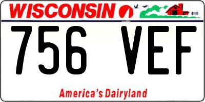 WI license plate 756VEF