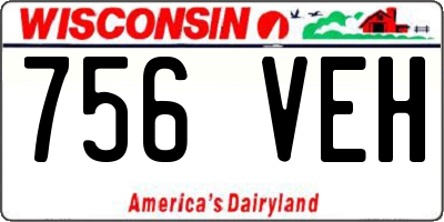 WI license plate 756VEH