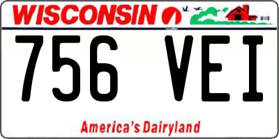 WI license plate 756VEI