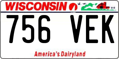 WI license plate 756VEK