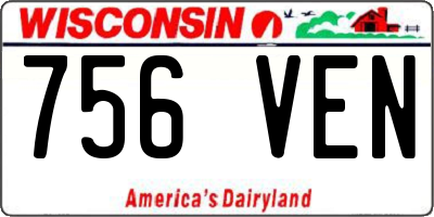 WI license plate 756VEN