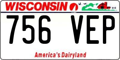 WI license plate 756VEP
