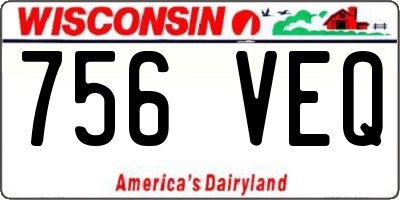 WI license plate 756VEQ