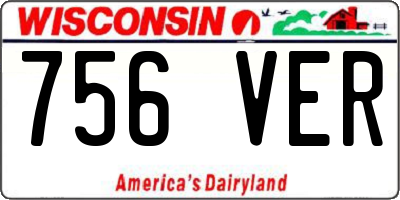 WI license plate 756VER