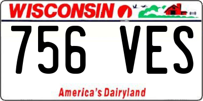 WI license plate 756VES