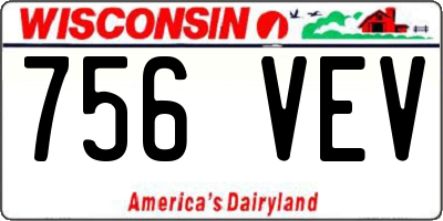 WI license plate 756VEV
