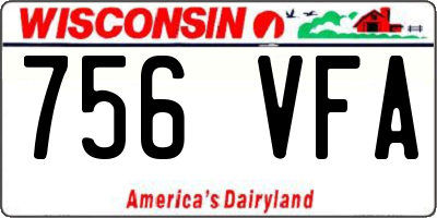 WI license plate 756VFA